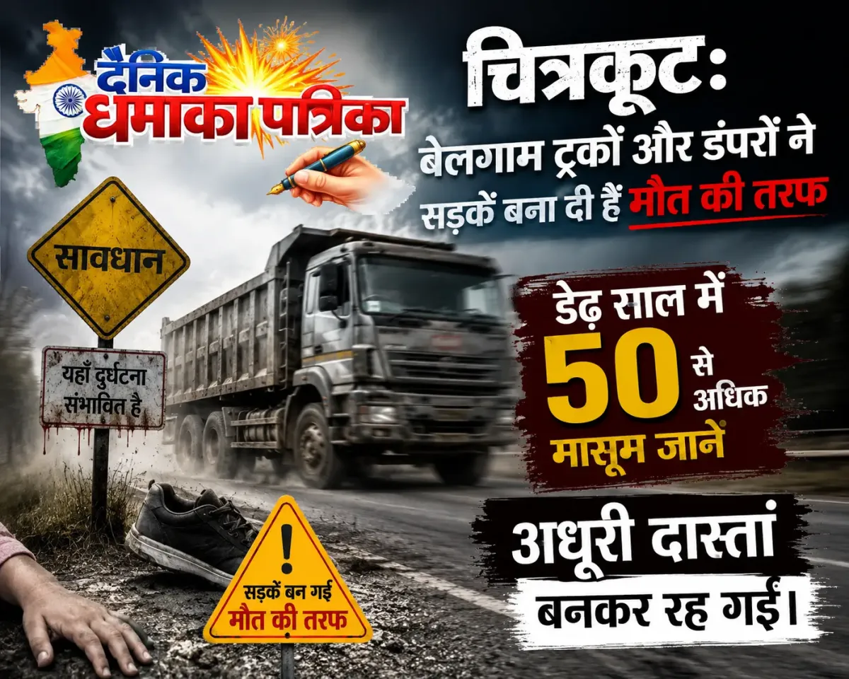 चित्रकूट की पवित्र धरा पर मौत का काल बनकर टूटते ट्रक और डंपर: डेढ़ साल में 50 घर तबाह, प्रशासन क्यों है मूक दर्शक?
